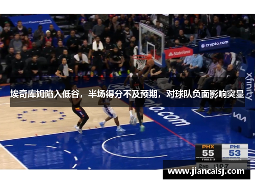 埃奇库姆陷入低谷，半场得分不及预期，对球队负面影响突显